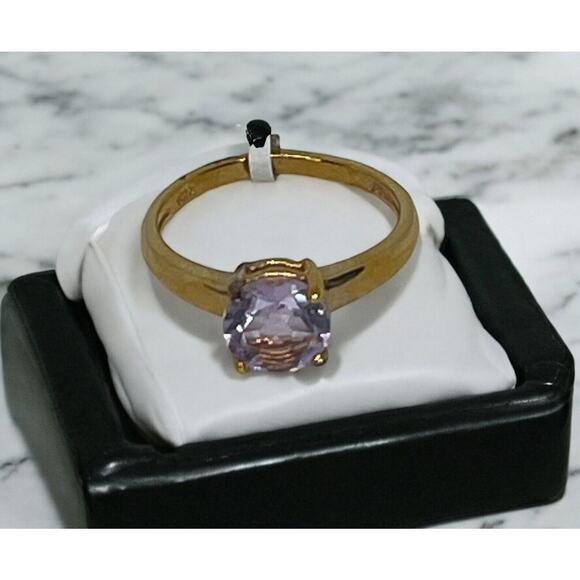 Victoria Townsend 18K Gold Vermeil Faux Amethyst Ring (Size 6) Chic Trendy Style - Picture 4 of 12